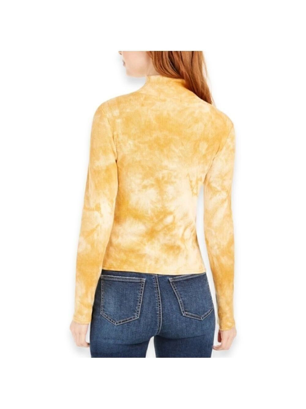 Planet Gold Yellow Tie Dye Long Sleeve Top Large Junior - Picture 2 of 5